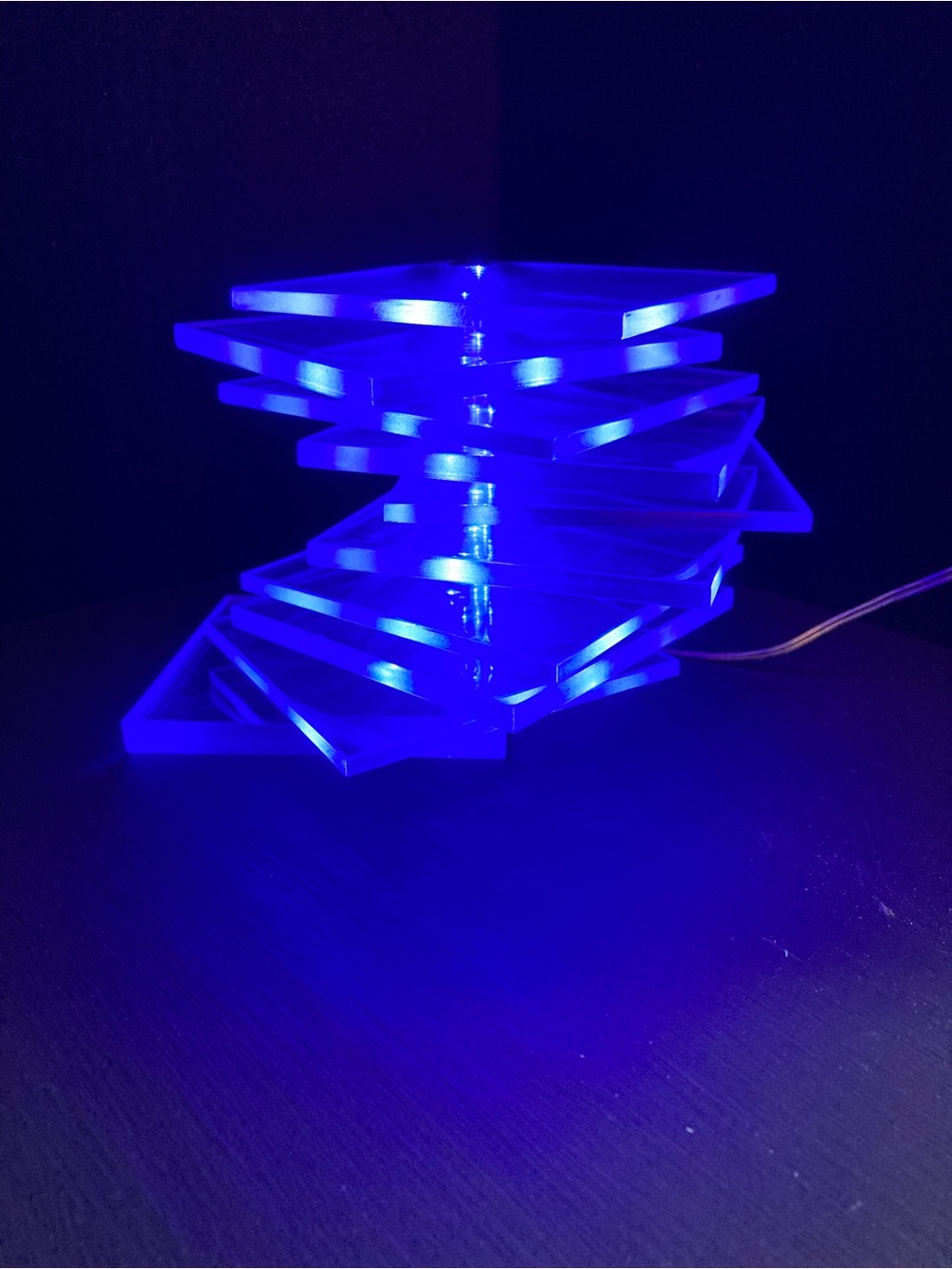 Vintage IKEA Tybble Lucite Acrylic LED Light with moveable plates